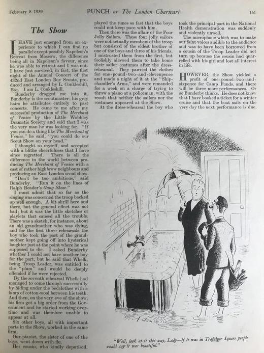 1939年 英国讽刺漫画杂志《笨拙》 配大量插图 漆面精装大16开 商品图11