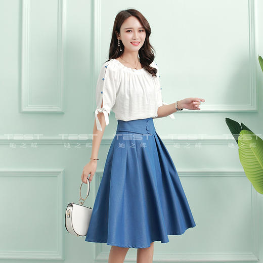 夏尚新流行甜美小清新半身裙两件套4920015她之蝶2019 商品图1