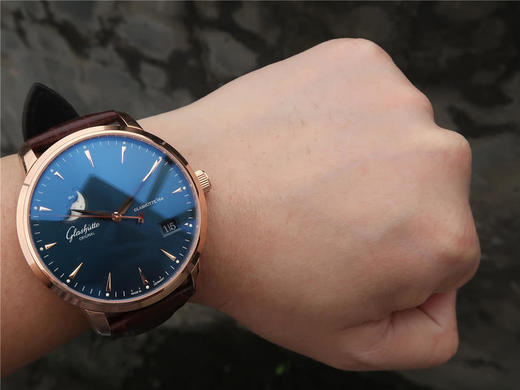 ETC格拉苏蒂原创议员大日历月相腕表。正品开模，男士腕表，自动机械机芯，皮表带，透底 商品图11