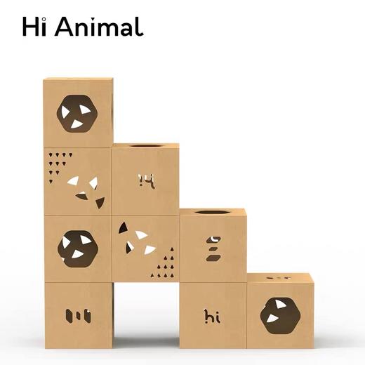 Hi Animal 迷宫·box 升级款瓦楞纸猫窝城堡隧道爬架 猫咪屋用品DIY 商品图1