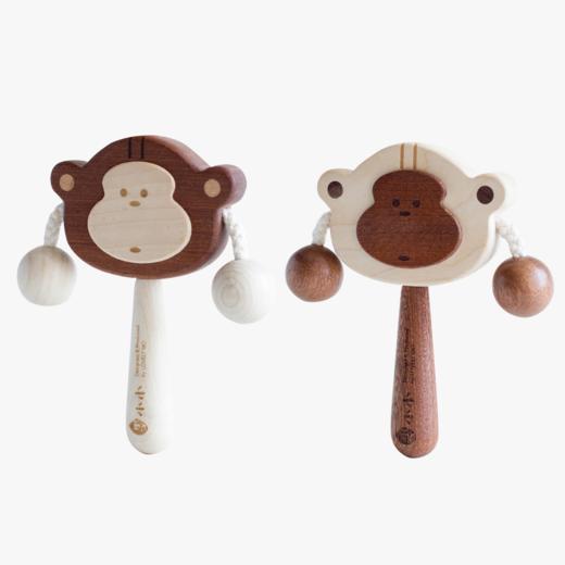 【6个月+】墨小小 纯手工打磨 皮皮猴拨浪鼓 商品图0