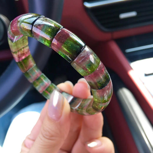 经典红蓝绿三色西瓜碧玺高贵镯型手牌 商品图1