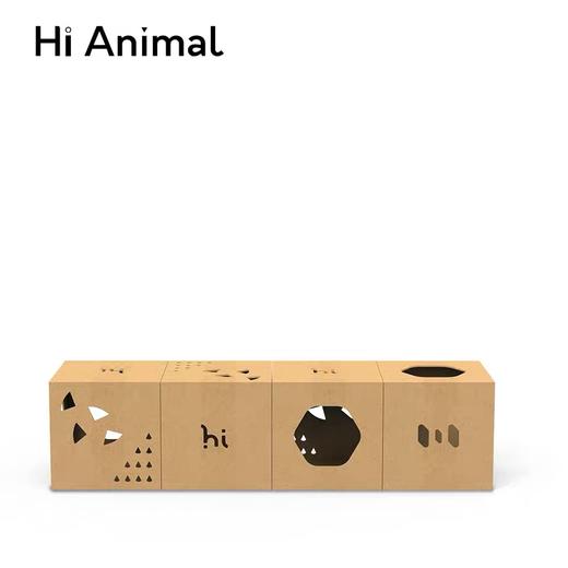 Hi Animal 迷宫·box 升级款瓦楞纸猫窝城堡隧道爬架 猫咪屋用品DIY 商品图3