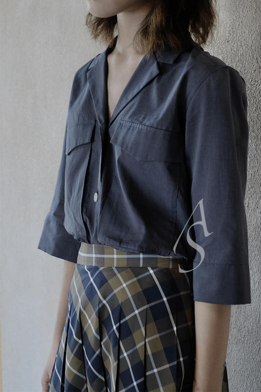 Margaret Howell 19SS 灰色西装领口袋衬衫 商品图0