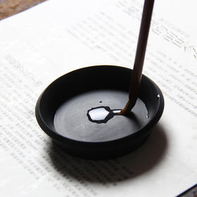 宣品书房 天然原石墨碟墨盘墨海墨池砚台笔舔颜料盘 折沿洗