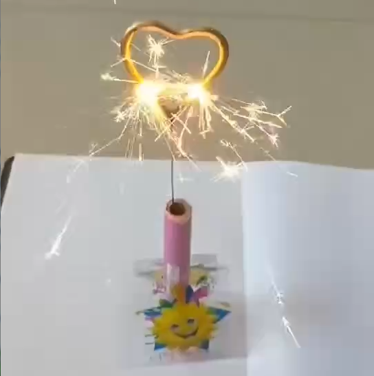 抖音网红烟花蜡烛,发光生日帽子,网红镂空心形蜡烛