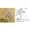 工笔动物白描底稿-孙锡之作品十二生肖-马-斗方小品册页-SY07 商品缩略图0