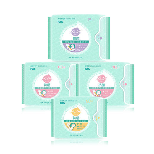 Asimi阿希米纳米银芯片抗菌卫生巾 2日1夜1护垫组合4包 商品图1