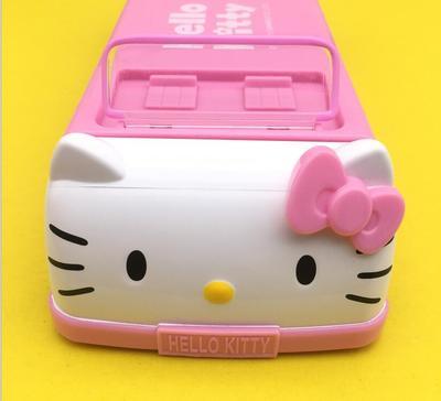 KT猫汽车造型多功能韩国塑料儿童铅笔盒 商品图1