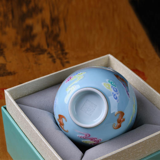 天青雕刻洪福齐天直口杯 商品图3