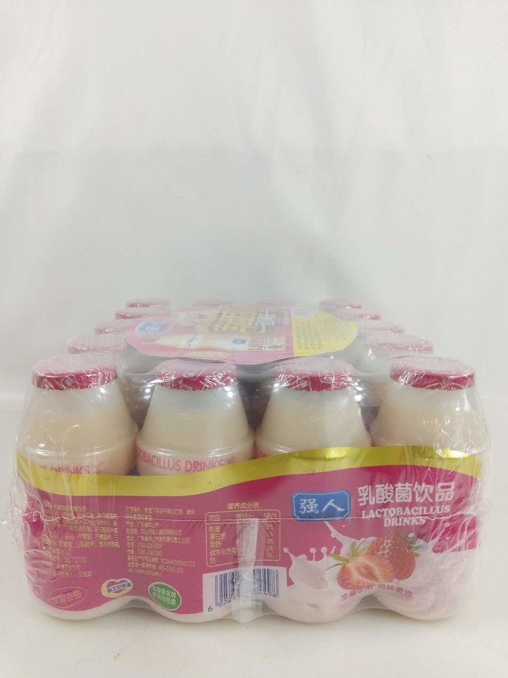 强人乳酸菌饮品草莓味108ml*4瓶*5排