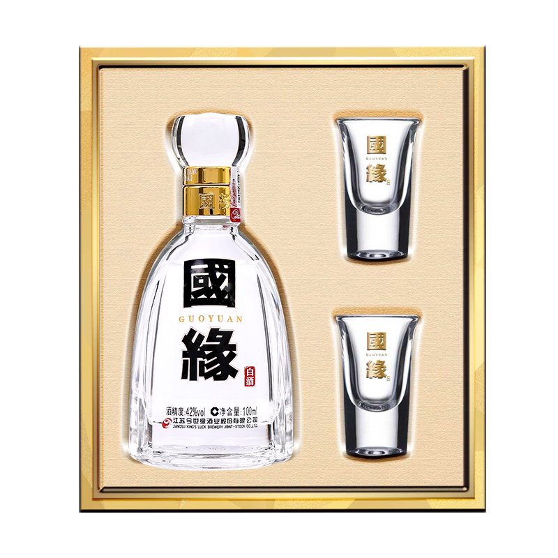 国缘白酒四开酒具礼盒42度100ml