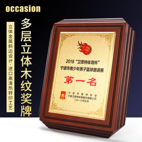 多层木质奖牌定制定做金属荣誉牌匾加盟代理商授权牌证书聘书制作