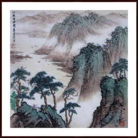 黄戈 -真迹-山水画《行歌浩渺间》 办公室  书房  客厅