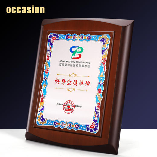 仿珐琅奖牌定制定做木托金属面板授权牌加盟商牌匾荣誉证书木牌 商品图1