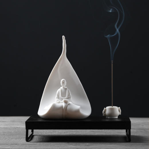 【静于世，观于心】菩提树下，静待花开，心这所往，即是天堂，静观底座，香炉，线香，香器礼盒装 商品图2
