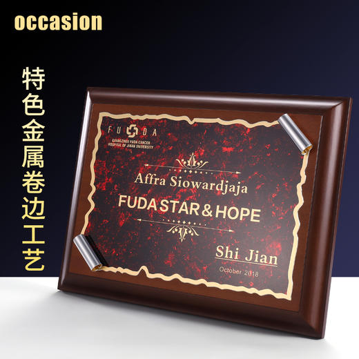 奖牌定制定做木质立体卷边金属授权牌荣誉证书经销商制作企业颁奖 商品图0