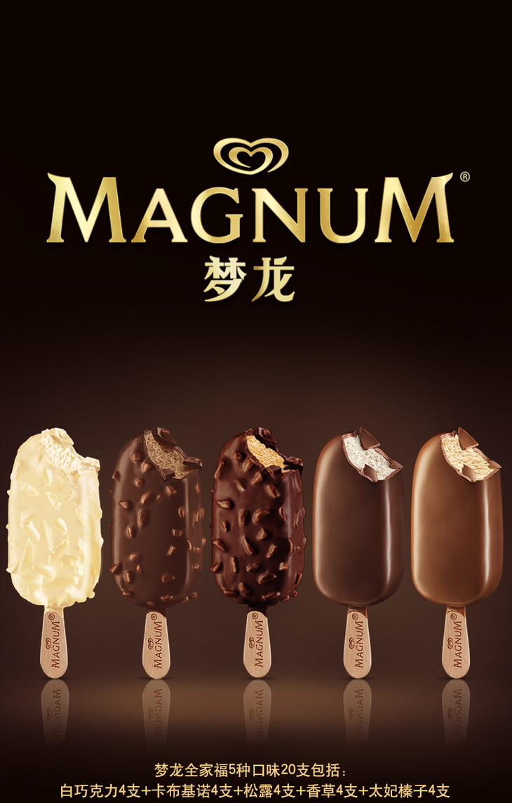 梦龙冰淇淋5种经典口味20支装 开业特惠
