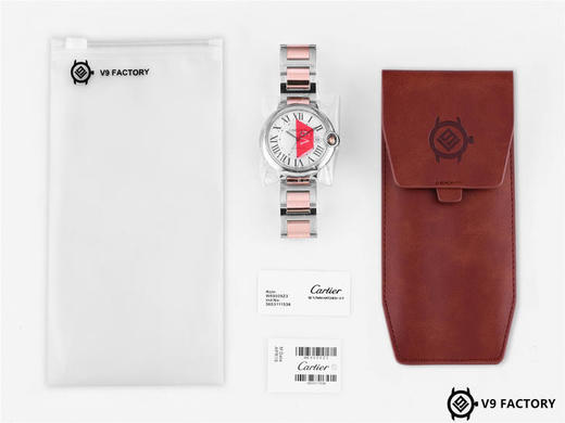 V9卡地亚18K包金蓝气球42mm黄间金钢带款，40丝厚金包金刮花不露白不退色，原装机械机芯，印花钢印齐全，一比一开模配件通用原装 商品图6