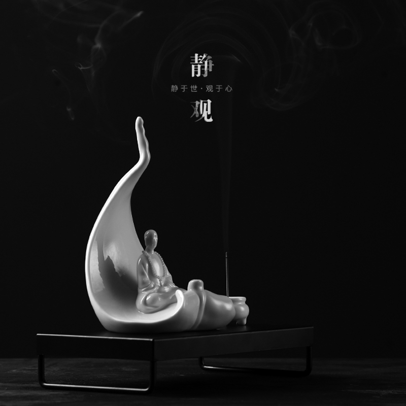 【静于世，观于心】菩提树下，静待花开，心这所往，即是天堂，静观底座，香炉，线香，香器礼盒装