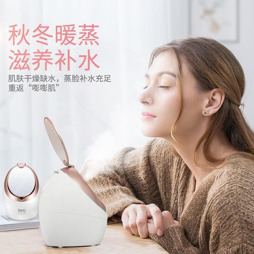 SKG 蒸脸器美容仪家用纳米喷雾器 脸部热喷补水仪器蒸脸机 离子深层补水保湿 3186 双面镜设计 商品图2