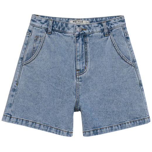 韩都衣舍2019韩版女装夏装新款高腰直筒显瘦牛仔短裤PC8975晽0425 商品图4