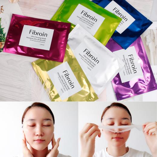 【每满10片送3片】包邮！泰国进口童颜fibroin小F三层蚕丝蛋白F面膜 保湿补水亮肤收毛孔升级版 商品图1