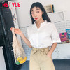 韩都衣舍2019夏装新款女装韩版上衣宽松显瘦短袖白衬衫MY1273沐 商品缩略图3