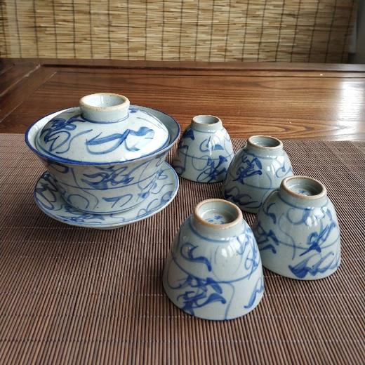 刀字青花茶器（五件套，七八十年代） 商品图0