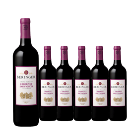 整箱特惠装 美国原瓶进口红酒 贝灵哲赤霞珠红葡萄酒 Beringer Cabernet Sauvignon 750ml*6