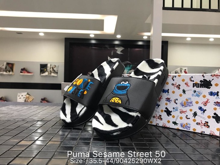 彪马puma sesame street 50芝麻街50周年合作款拖鞋凉鞋亲子款毛线软