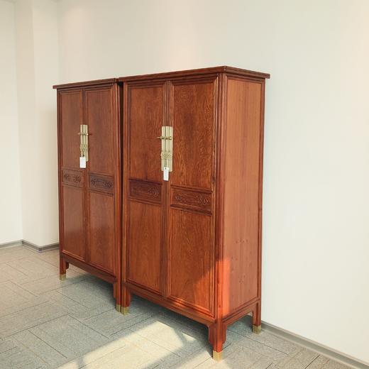 红桥红  家具严选  缅甸花梨(大果紫檀）  【雕花绦环板圆角柜】 商品图7
