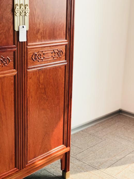 红桥红  家具严选  缅甸花梨(大果紫檀）  【雕花绦环板圆角柜】 商品图4