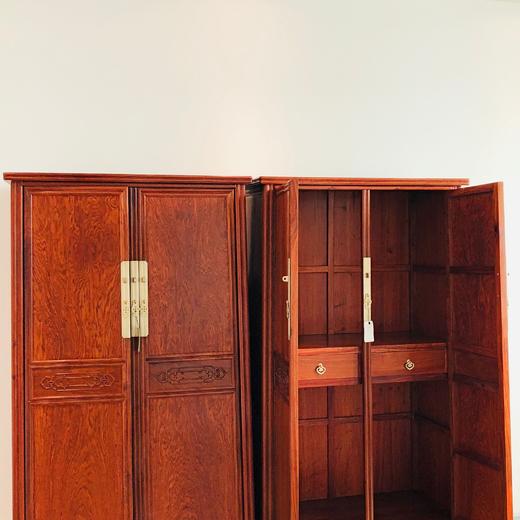 红桥红  家具严选  缅甸花梨(大果紫檀）  【雕花绦环板圆角柜】 商品图2