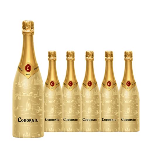 整箱特惠装 西班牙原瓶进口起泡酒 科多纽金标起泡葡萄酒 Codorniu Barcelona Sleever Edition  750ml*6 商品图0