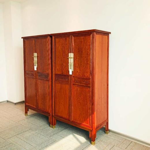 红桥红  家具严选  缅甸花梨(大果紫檀）  【雕花绦环板圆角柜】 商品图6