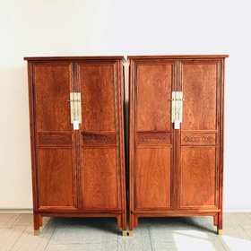 红桥红  家具严选  缅甸花梨(大果紫檀）  【雕花绦环板圆角柜】