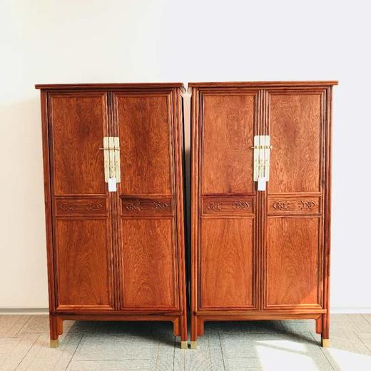 红桥红  家具严选  缅甸花梨(大果紫檀）  【雕花绦环板圆角柜】 商品图0