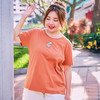 范奎恩韩版大码女装胖MM短袖2019夏装新款刺绣遮肉胖妹妹显瘦T恤 商品缩略图2