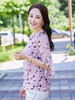 迪葵纳中老年女装夏装新款上衣小碎花妈妈装五分袖T恤WD7871轩 商品缩略图2