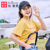 范奎恩韩版大码女装2019夏装新款胖MM遮肉微胖显瘦印花潮短袖T恤 商品缩略图0