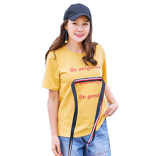 范奎恩韩版大码女装2019夏装新款胖MM遮肉微胖显瘦印花潮短袖T恤 商品图1