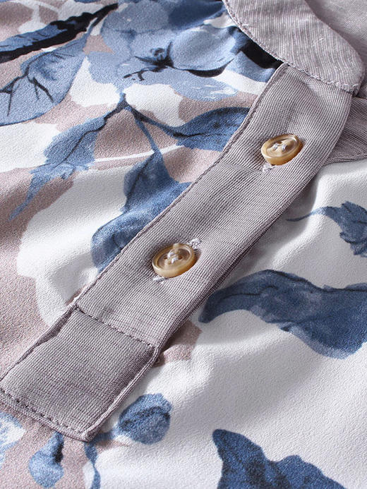 迪葵纳中老年女装上衣印花夏装新款中年女短袖妈妈装T恤FQ7480莜 商品图3