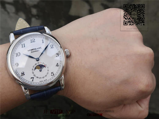 万宝龙明星leagcy璀璨星耀月相盘 直径42mm厚度10mm 淬火工艺蓝钢针，重金打造，Pelletteria意大利牛皮+三重折叠，日本进口9015改造MB 29.14机芯 商品图11