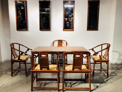红桥红  家具严选  缅甸花梨(大果紫檀）  【攒靠背圈椅茶桌】 商品图0