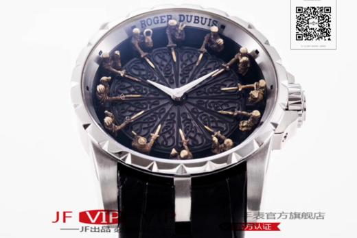 罗杰杜彼圆桌骑士型号:RDDBEX0511 表盘:彩色珐琅工艺表盘  表壳:316l精钢 电镀18k金 尺寸:45*15.7mm 商品图9