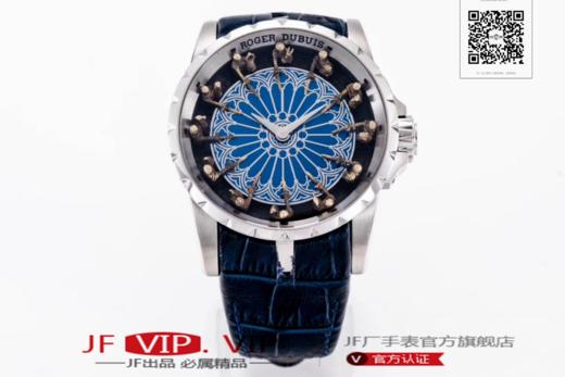 罗杰杜彼圆桌骑士型号:RDDBEX0511 表盘:彩色珐琅工艺表盘  表壳:316l精钢 电镀18k金 尺寸:45*15.7mm 商品图0