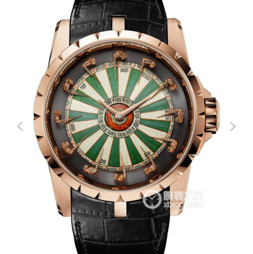 N罗杰杜彼圆桌骑士型号:RDDBEX0398 表盘:彩色珐琅工艺表盘 表壳:316l精钢 电镀18k金 尺寸:45*15.7mm 机芯:miyota自动机械机芯 商品图0