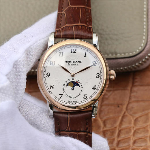 万宝龙明星leagcy璀璨星耀月相盘 直径42mm厚度10mm 淬火工艺蓝钢针，重金打造，Pelletteria意大利牛皮+三重折叠，日本进口9015改造MB 29.14机芯，六位月相以及日期 商品图0