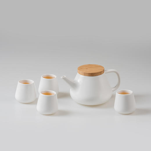 《蕴》 | 亮光白瓷，光泽细腻 | 1茶壶+4茶杯+1茶盘 茶具套装 商品图3